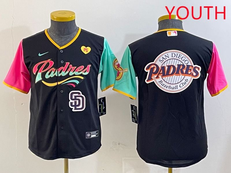 Youth San Diego Padres Blank Black City Edition Game 2025 Nike MLB Jersey style 16->youth mlb jersey->Youth Jersey